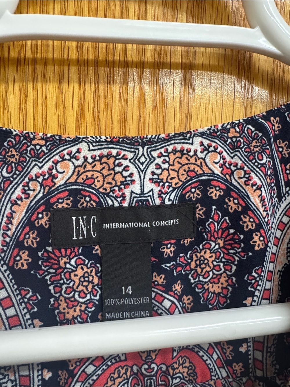 Paisley Zip-Front Sleeveless Camisole - Navy & Rust - Picture 2 of 4